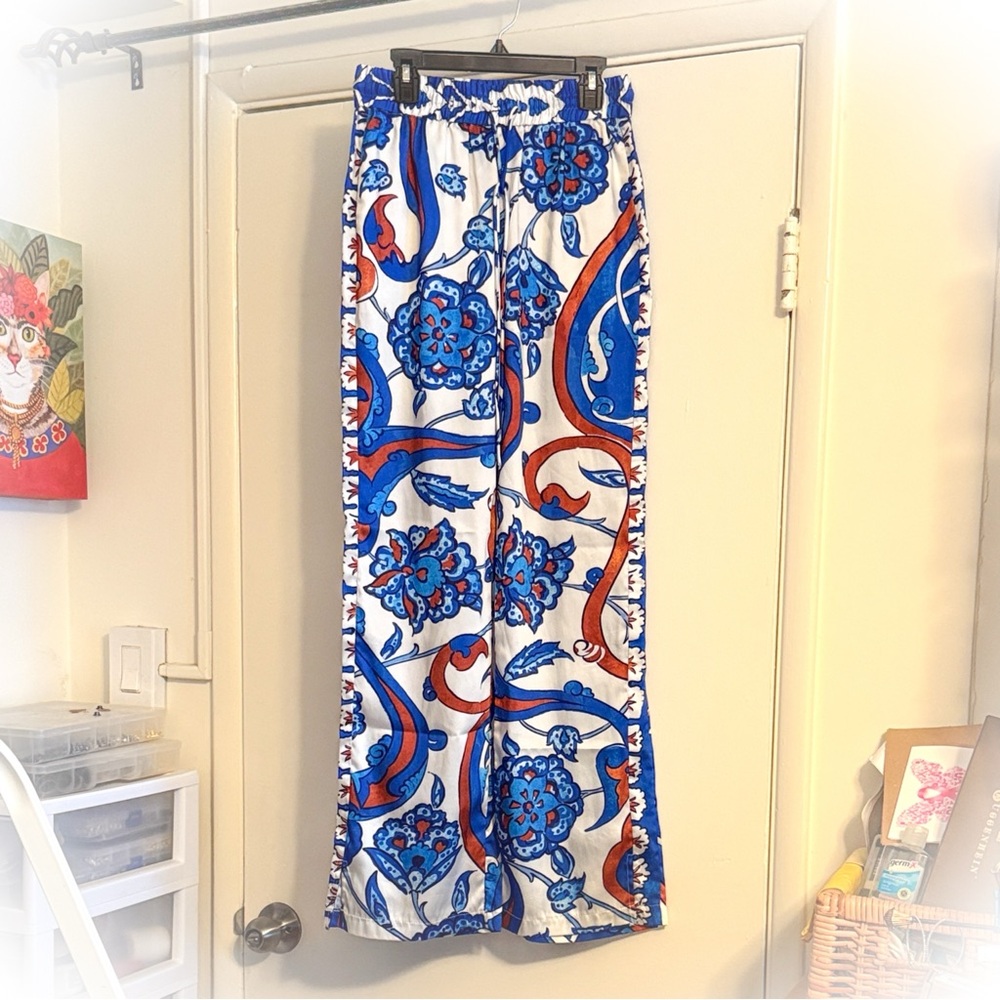 Derek Lam Blue & White Floral Pants